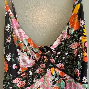 VICI Collection floral pattern tiered print dress